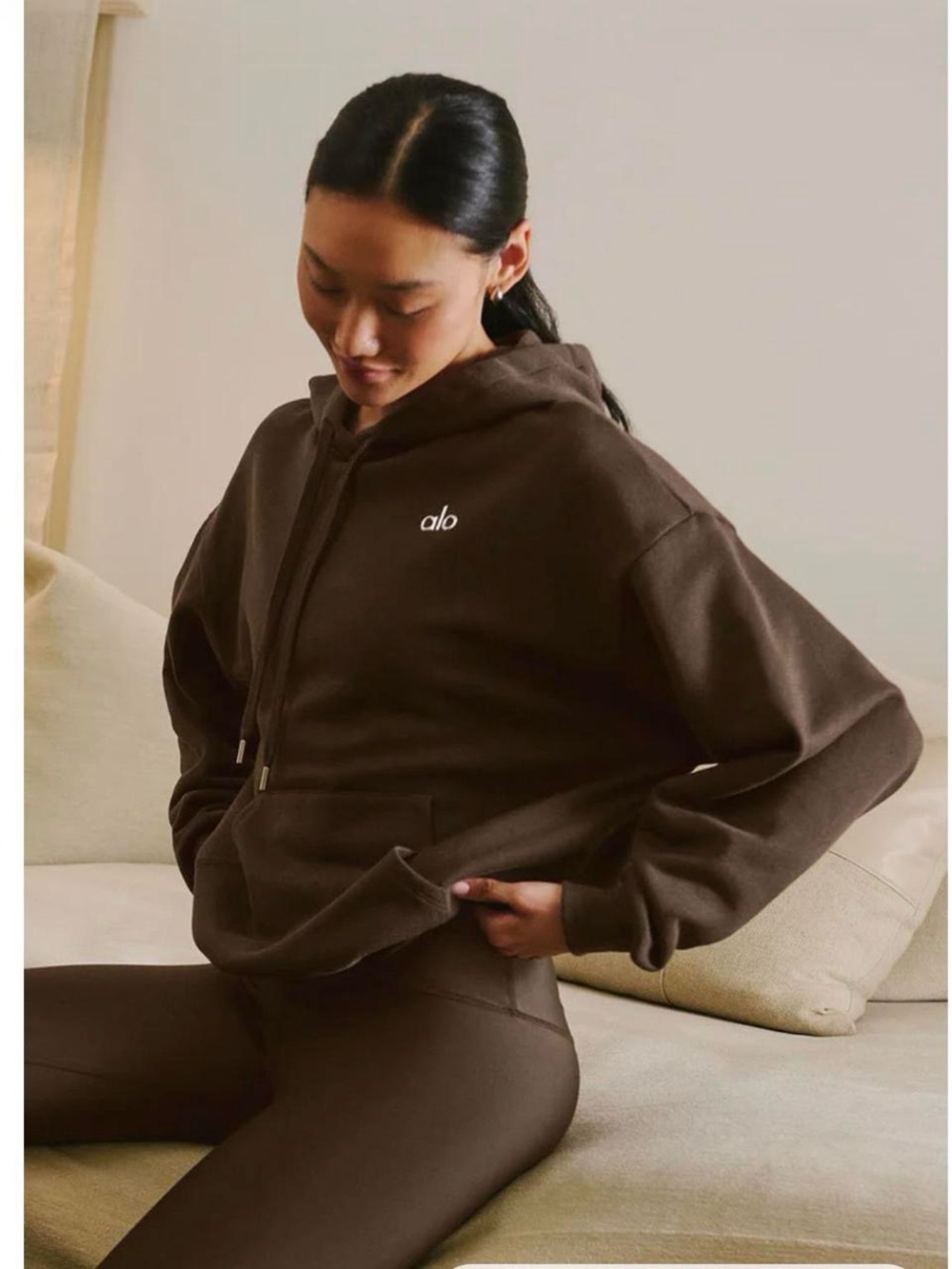 ALO Yoga Brown Fleece-Lined Hoodie